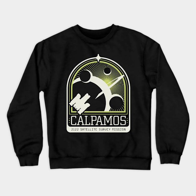 Calpamos 2122 Satellite Survey Mission Crewneck Sweatshirt by Aberrant Assembly